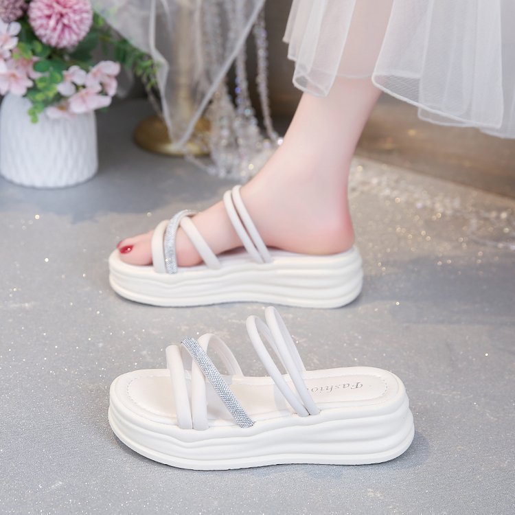 Summer France style sandals thick crust skirt for women