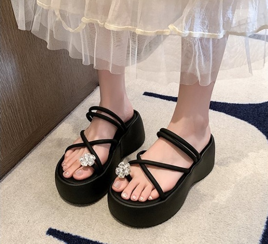 Slipsole rhinestone  summer trifle flip-flops for women