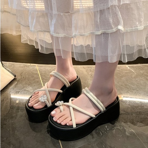 Slipsole rhinestone  summer trifle flip-flops for women
