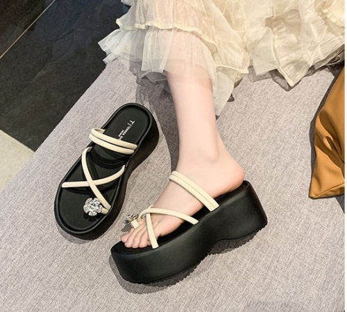 Slipsole rhinestone  summer trifle flip-flops for women