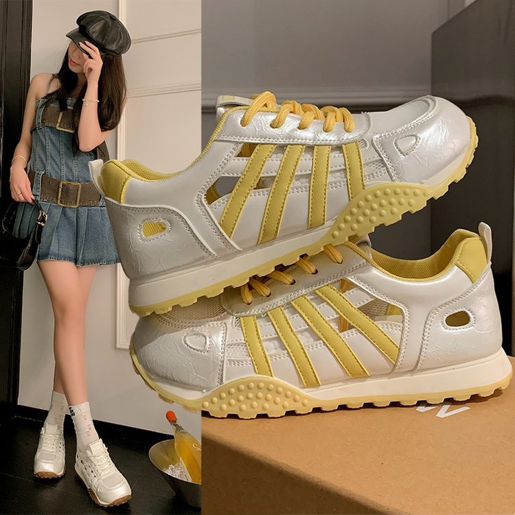 Thick crust clunky sneaker hollow Sports shoes