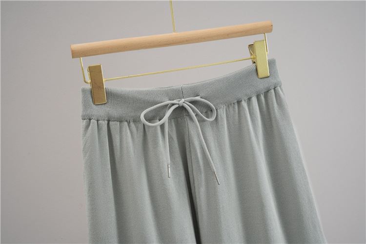 Classic European style wide leg pants 2pcs set for women