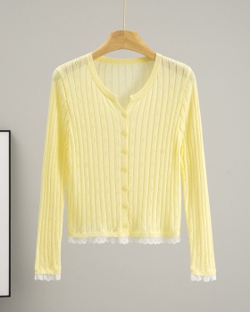 Hollow thin sweater pure sunscreen cardigan for women