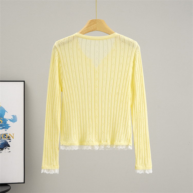 Hollow thin sweater pure sunscreen cardigan for women