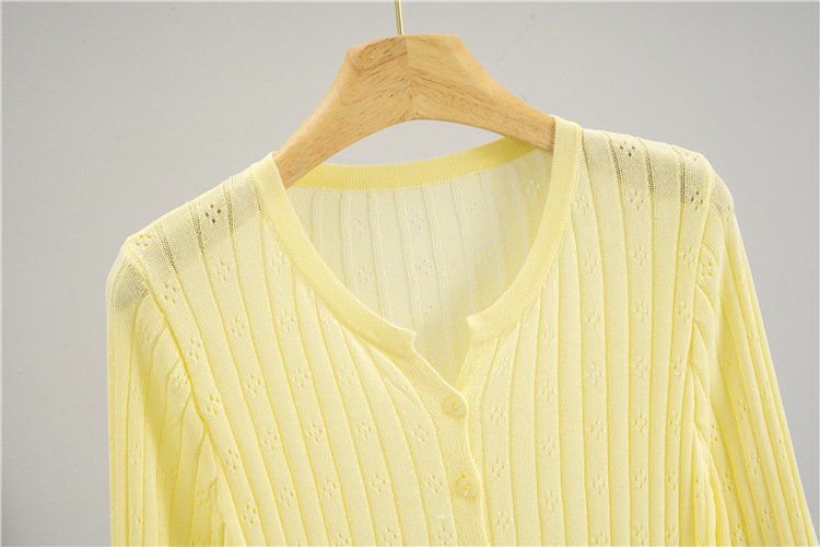 Hollow thin sweater pure sunscreen cardigan for women