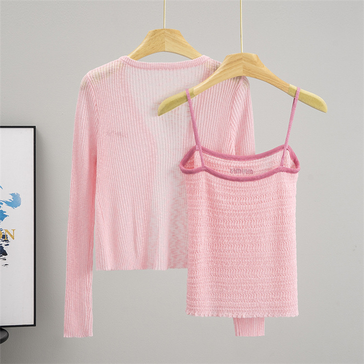 Casual vest Korean style tops 2pcs set for women