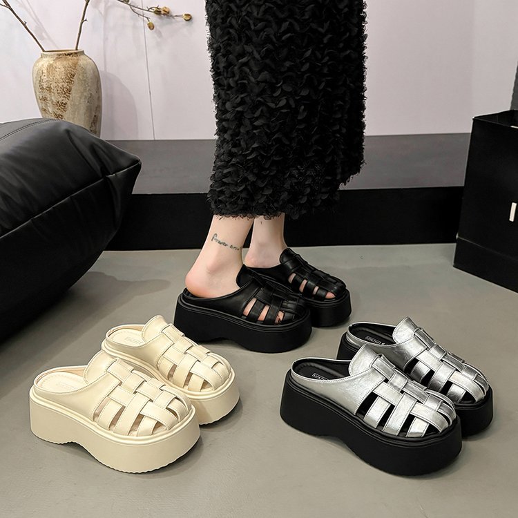 Lady France style lazy shoes summer slippers for women