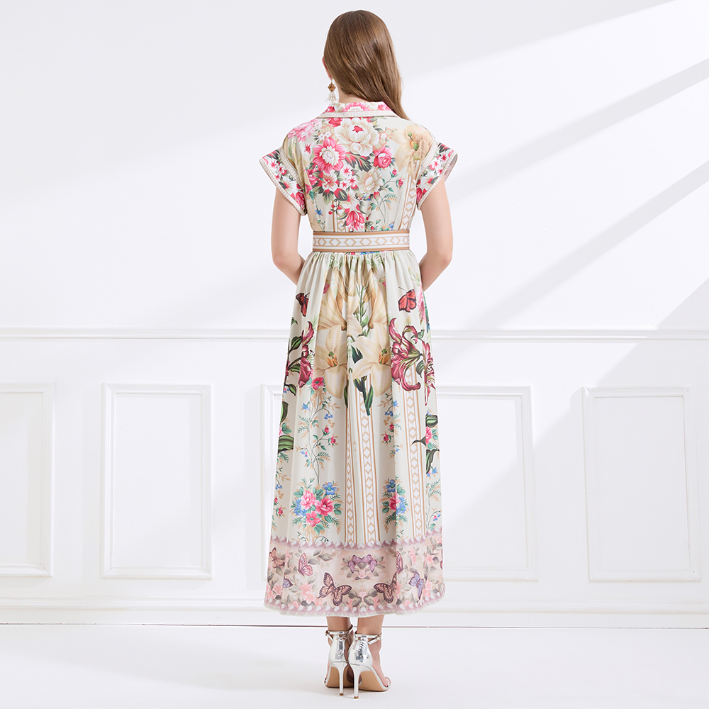 Short sleeve business suit big skirt dress