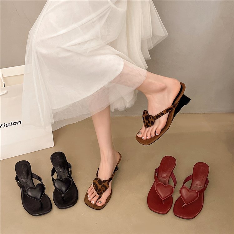Open toe square head slippers lady fashion shoes for women