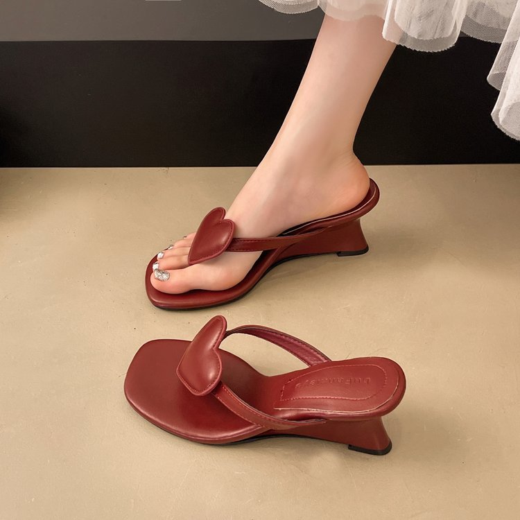 Open toe square head slippers lady fashion shoes for women