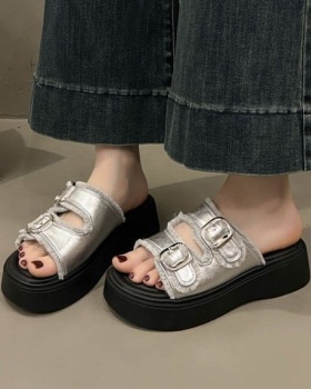 France style slippers thick crust shoes for women