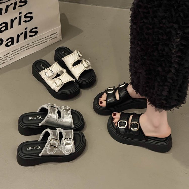 France style slippers thick crust shoes for women