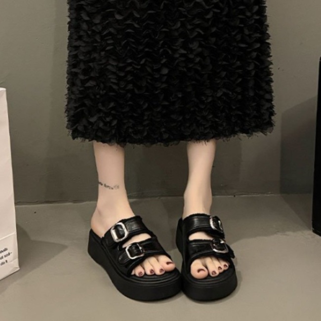France style slippers thick crust shoes for women