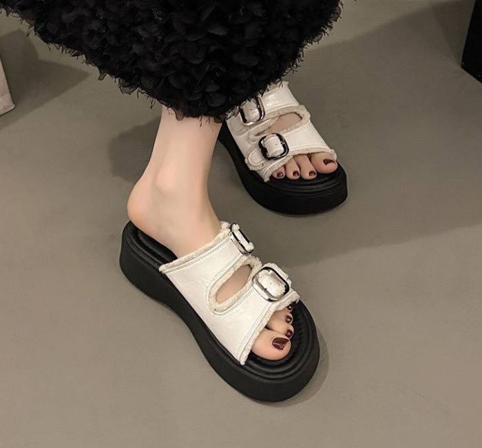 France style slippers thick crust shoes for women