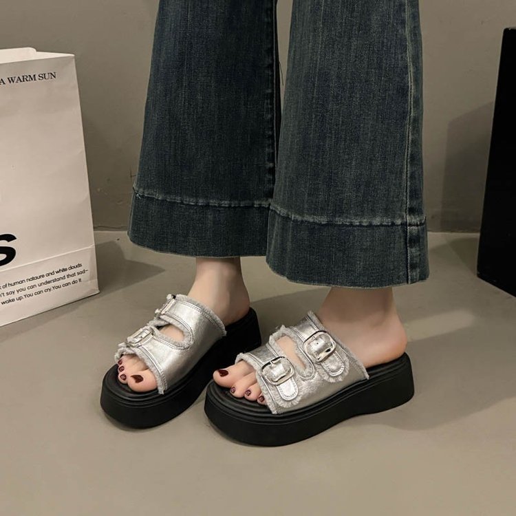 France style slippers thick crust shoes for women