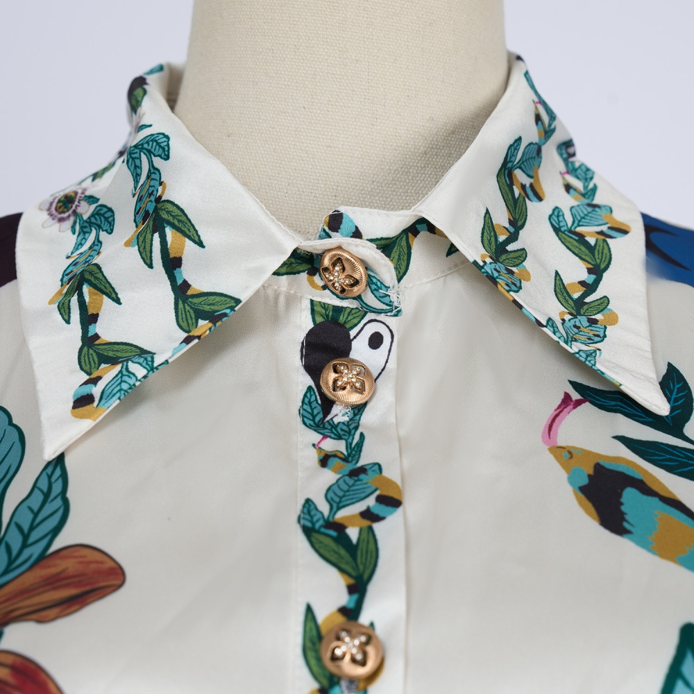 Autumn spring art shirt soft retro tops a set