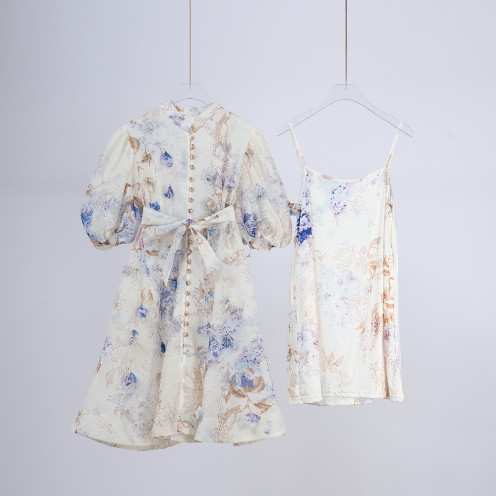 Printing summer European style dress for women
