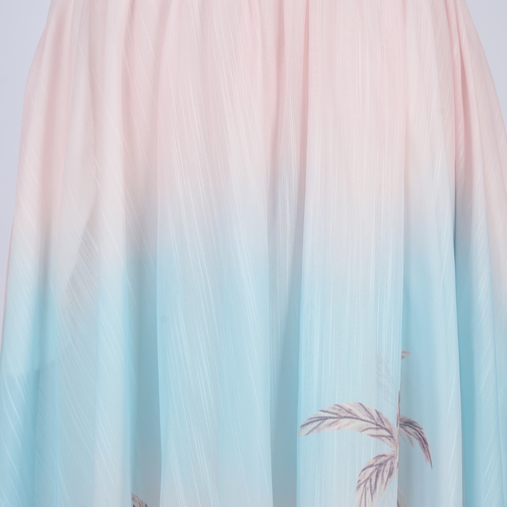 Lapel long slim skirt big skirt pattern shirt a set