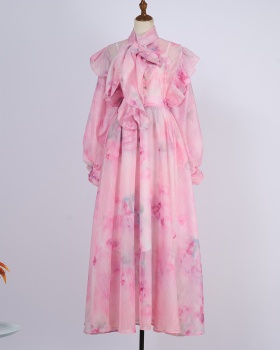 Silk linen spring shirt collocation high waist skirt