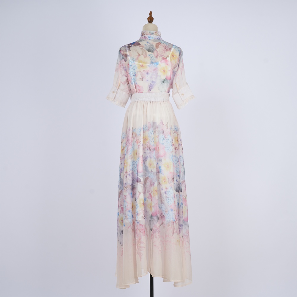 Big skirt skirt elastic waist long skirt a set