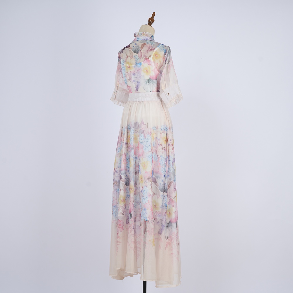 Big skirt skirt elastic waist long skirt a set