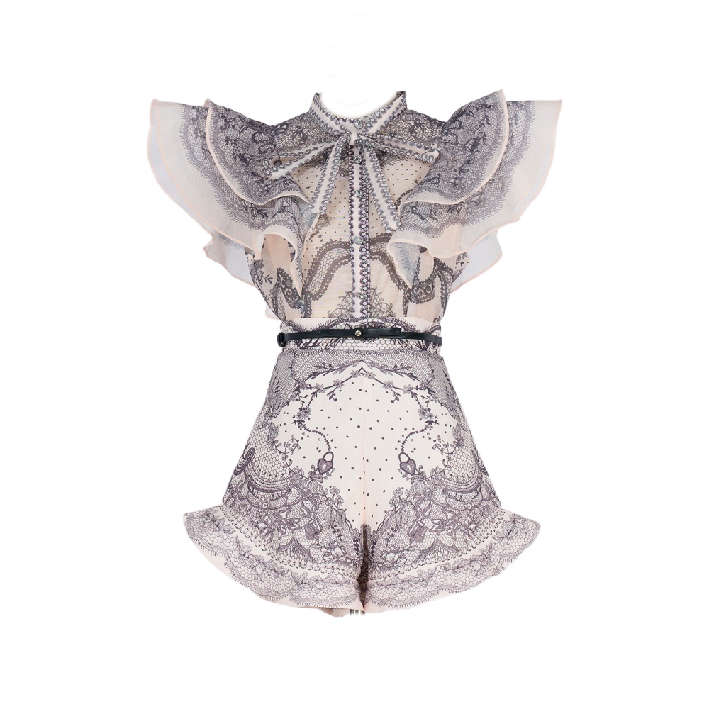 Court style sleeveless shorts a set
