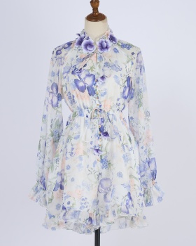 Light luxury elegant autumn stereoscopic flowers jumpsuit