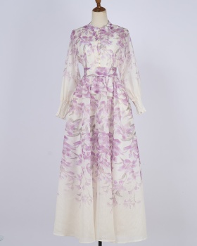Printing big skirt skirt long shirt a set