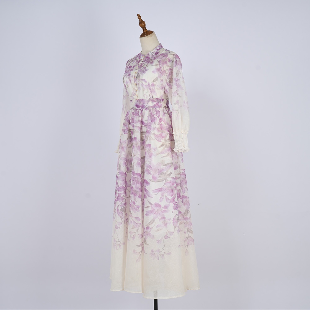 Printing big skirt skirt long shirt a set