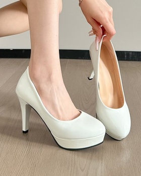 Red platform fine-root high-heeled shoes for women