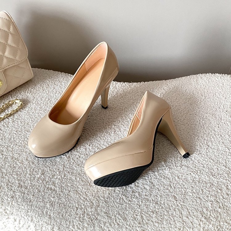 Red platform fine-root high-heeled shoes for women