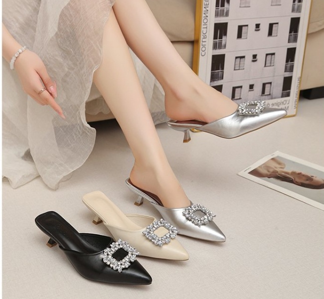 Sexy side buckle fine-root high-heeled shoes for women