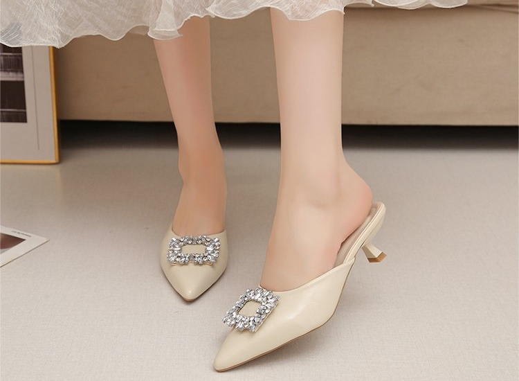 Sexy side buckle fine-root high-heeled shoes for women