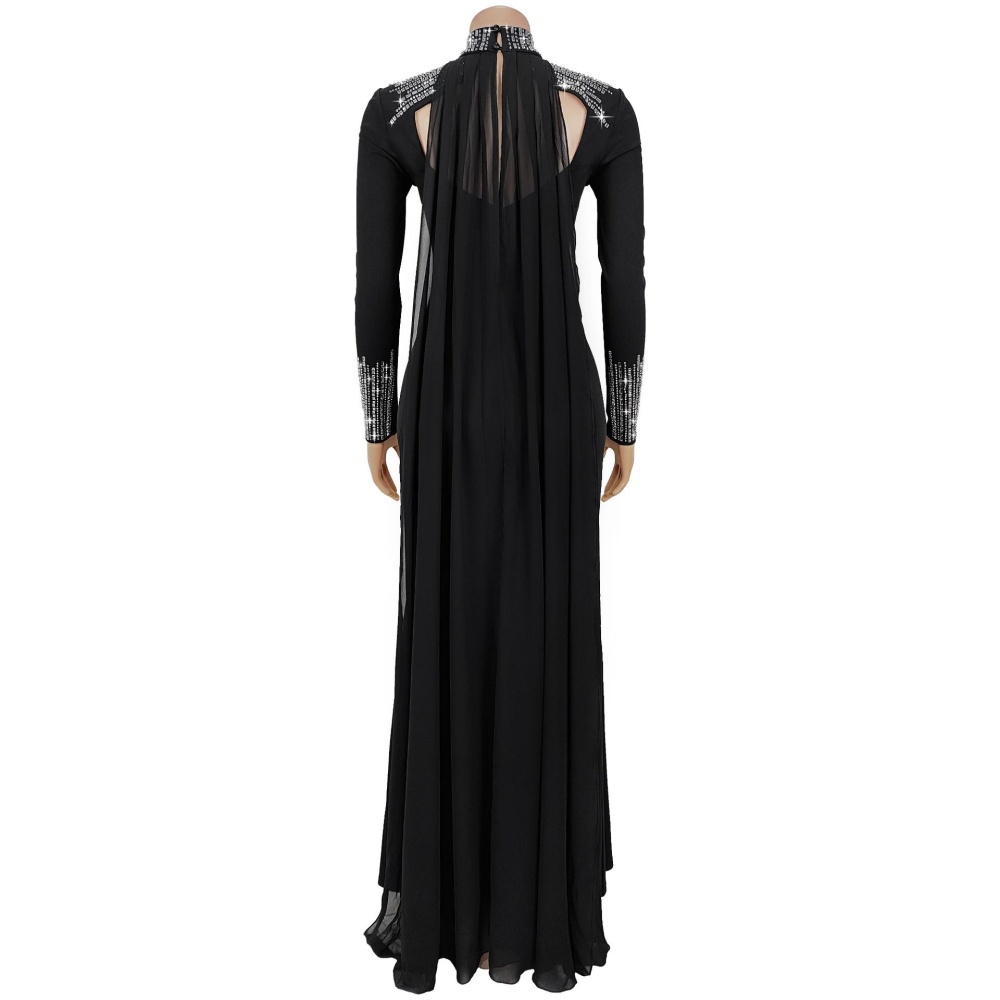 Long sleeve perspective fashion elegant dress for women