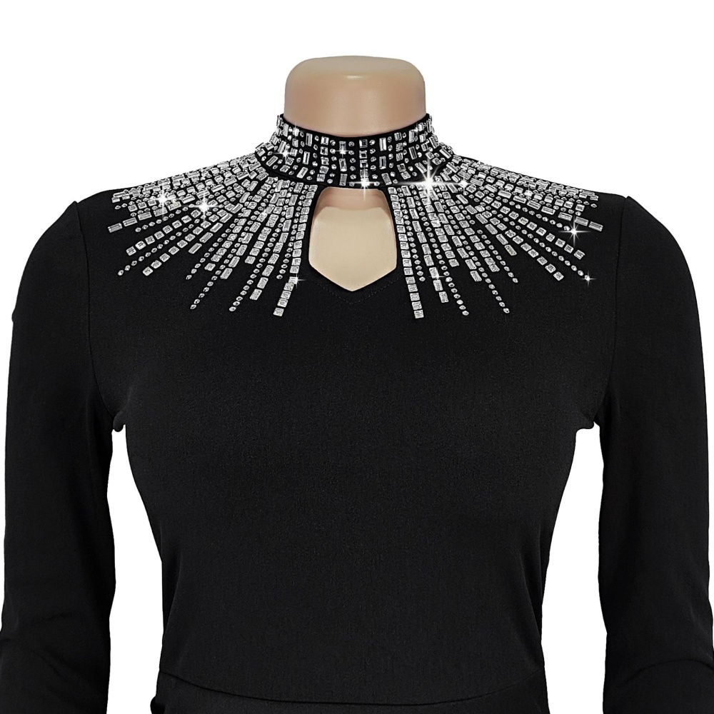 Long sleeve perspective fashion elegant dress for women