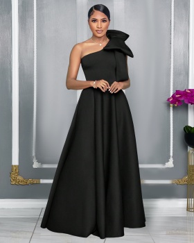 Bow fashion temperament European style dress for women