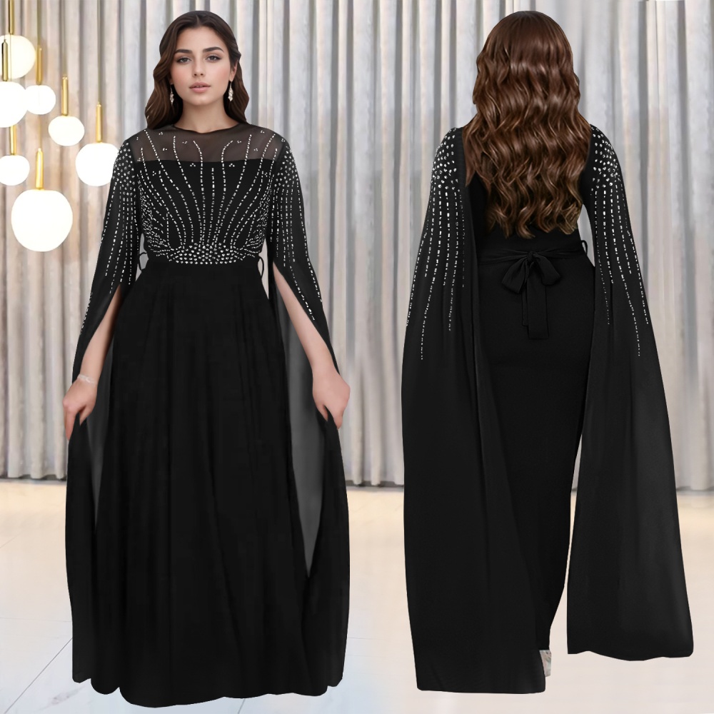 Perspective temperament European style elegant dress for women