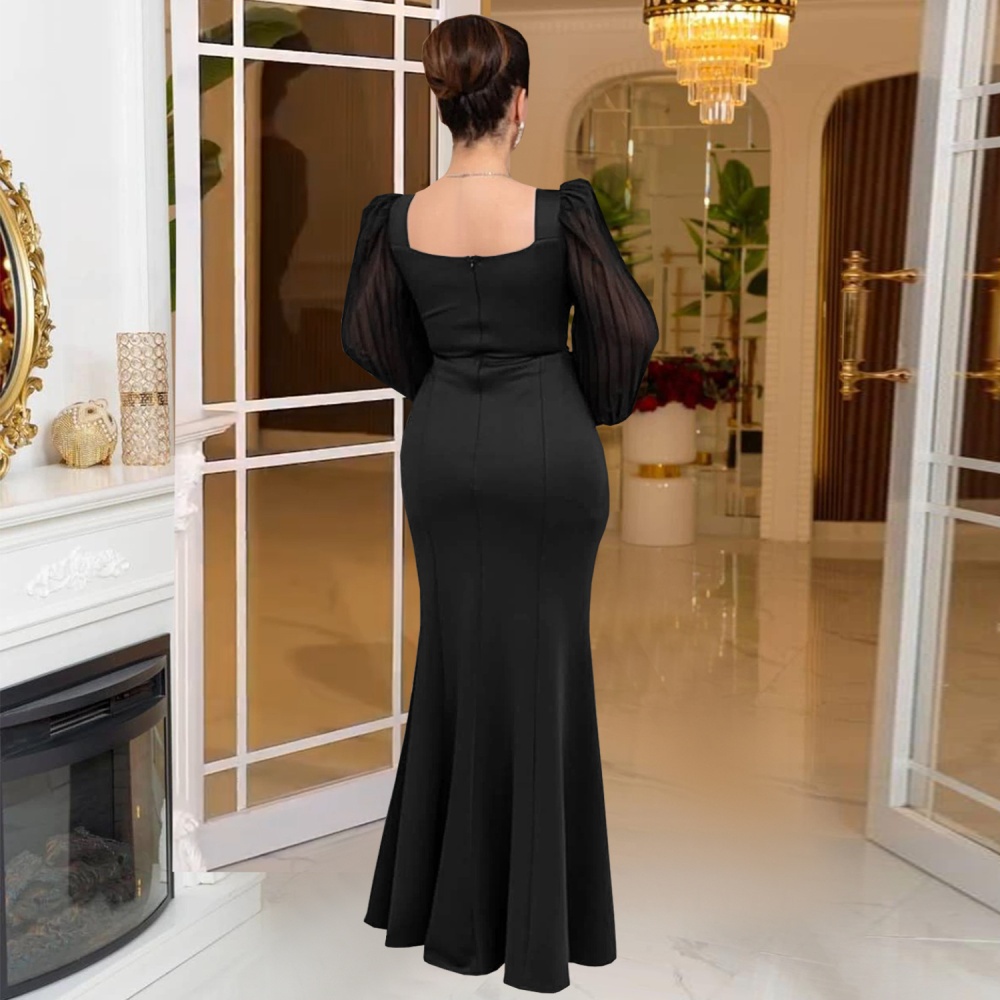 Fashion mermaid rhinestone long sleeve dress for women