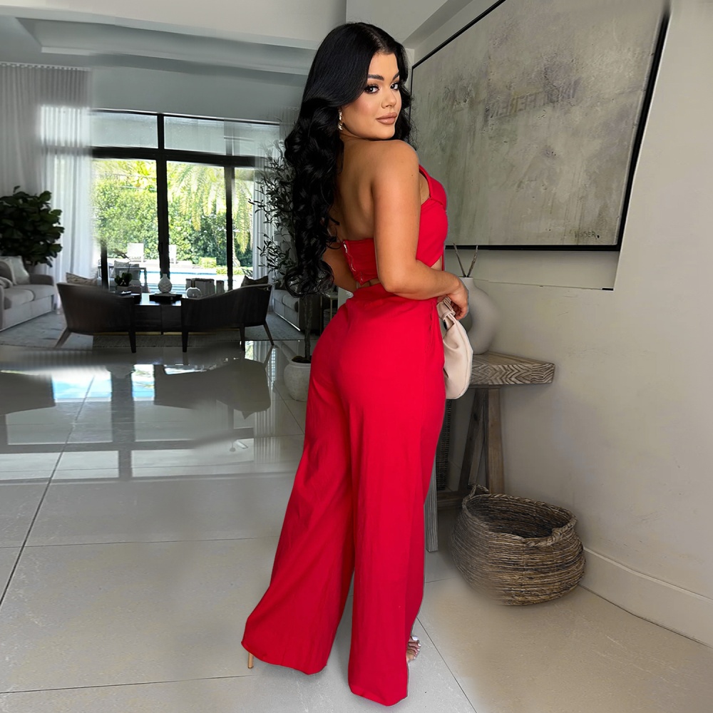 Bow Casual sexy European style fashion long pants 2pcs set