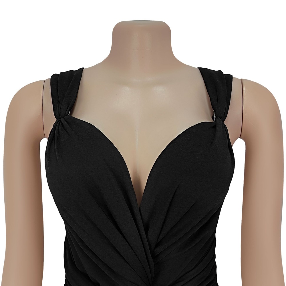 Halter sexy V-neck shoulder strap pure dress for women