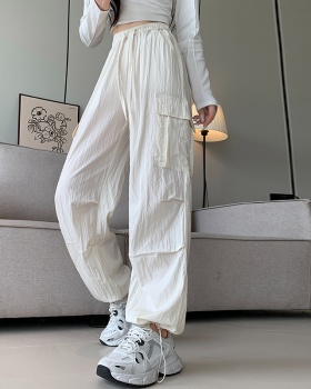 Spring work pants mopping wide leg pants for women
