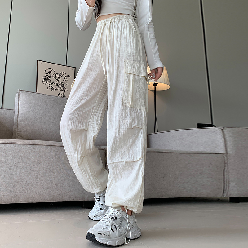 Spring work pants mopping wide leg pants for women