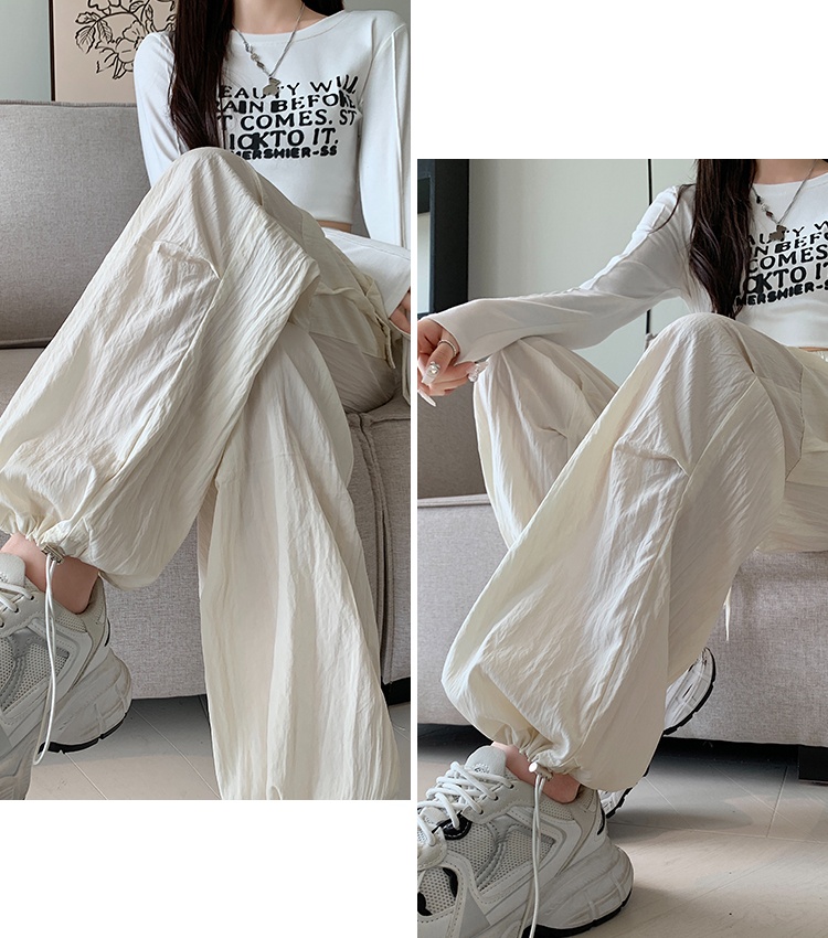 Spring work pants mopping wide leg pants for women