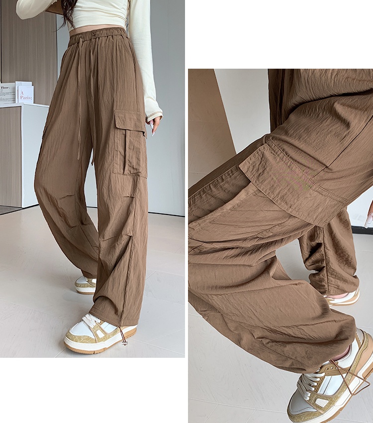 Spring work pants mopping wide leg pants for women