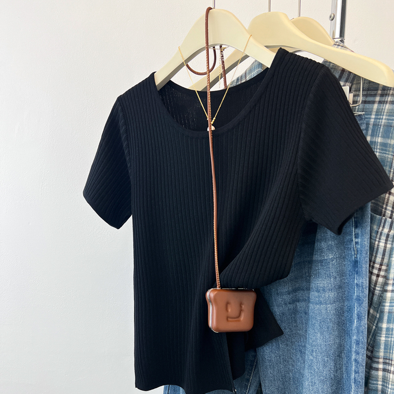 Knitted loose tops summer T-shirt for women