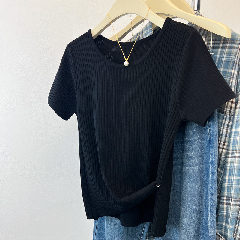 Knitted loose tops summer T-shirt for women