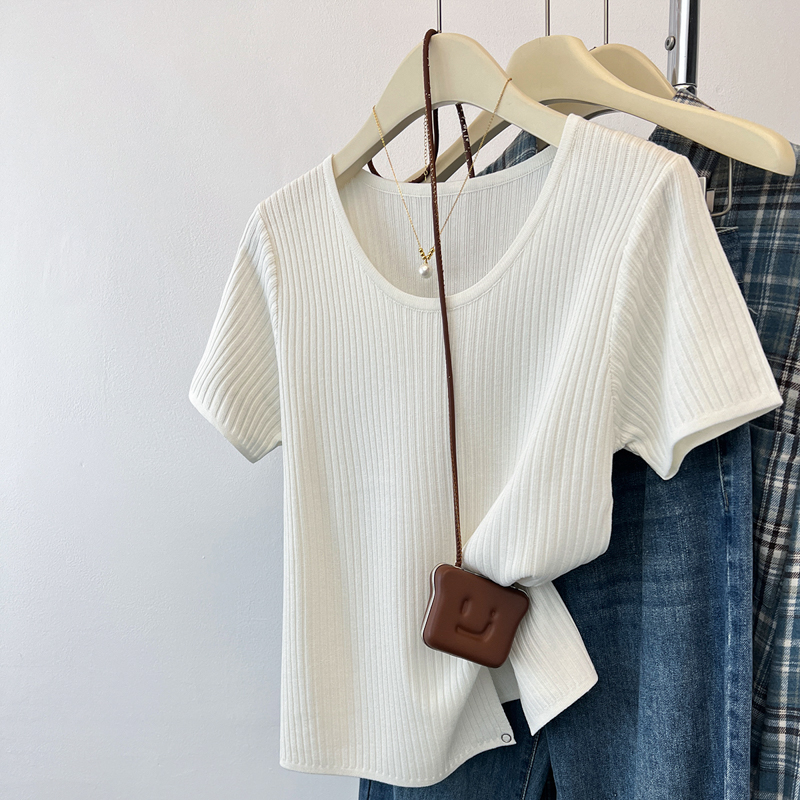 Knitted loose tops summer T-shirt for women
