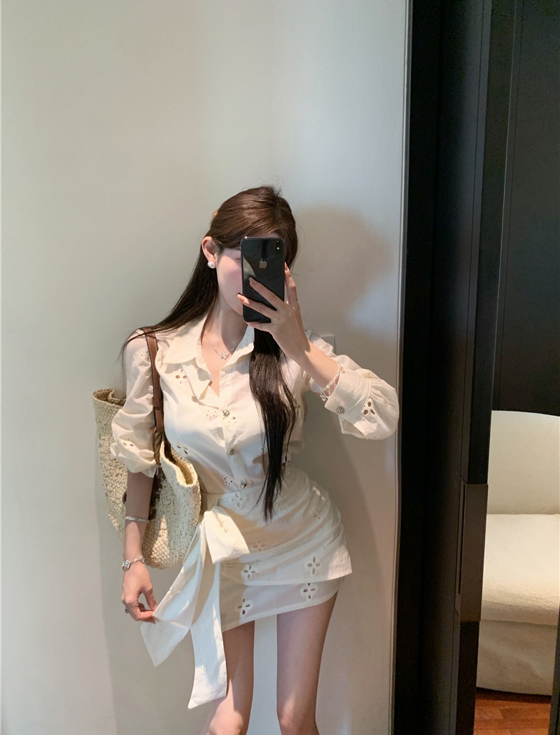 Temperament France style shirt pure short skirt a set