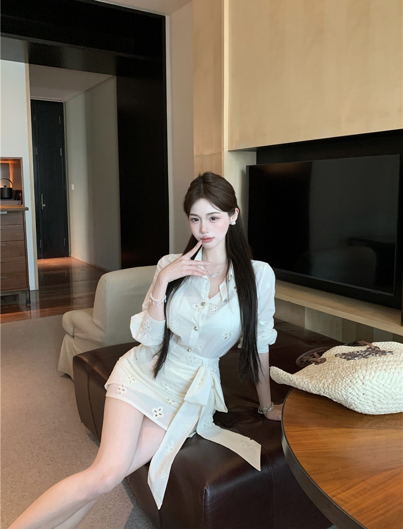 Temperament France style shirt pure short skirt a set