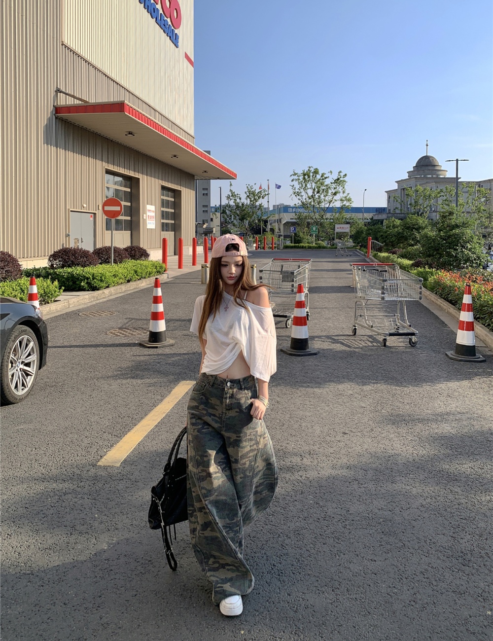 Camouflage retro T-shirt short sleeve jeans a set
